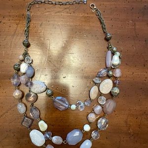 Multicolor bead and stone necklace